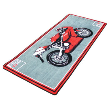 Tappetino da Garage per Moto in fibra di nylon antiscivolo con grafica DUCATI MOTO