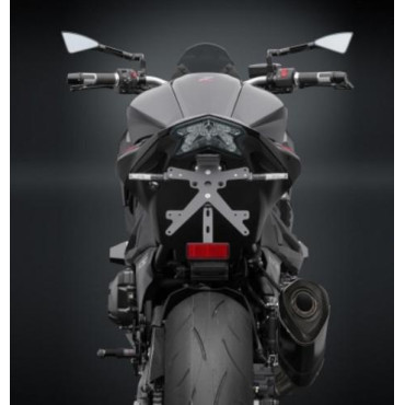 Porta Targa Regolabile Omologato RIZOMA linea FOX con luce targa LED e Catadiottro Specifico per KAWASAKI  Z 800 / ABS (2013>)