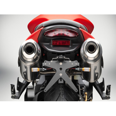 Porta Targa Regolabile Omologato RIZOMA linea FOX con luce targa LED e Catadiottro Specifico per TRIUMPH STREET TRIPLE 675 / R (2007>)