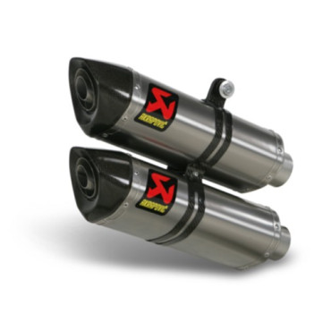 Coppia di terminali di scarico Akrapovic linea SPLIT-ON SP ESAGONALI  OMOLOGATI fodero esterno in TITANIO per DUCATIi STREETFIGHTER 848 (2012/2013)