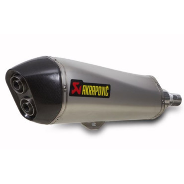 Silenziatore omologato, fodero in inox fondello in carbonio Akrapovic Linea Slip on (TITANIO) per PIAGGIO BEVERLY 400-500 (08/13) - MP3 400RST - 400/400LT - 500/500LT (08/13) - X EVO 400 (07/13) - GILERA FUOCO 500 (07/13>) - PEUGEOT SATELIS 400/500 (08/11
