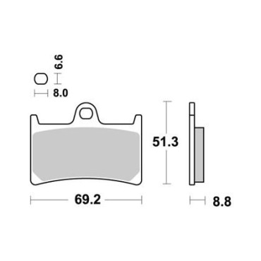 Pastiglie Freno Anteriore SBS Sinterizzate SBS (1 pezzo per 1 disco) YAMAHA FZ6 / R6 / FAZER 800 /FZ8 /TDM 900/ FZ1 / FZS / R1 (96-06) BT / FJR 1300 / XJR 1300