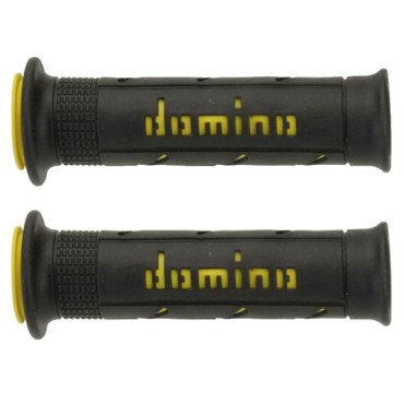 Manopole Domino Racing Bicolore Nero-Giallo XM2 Double Super Soft Forate