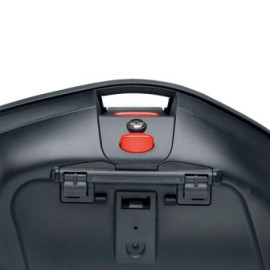 Coppia di valigie laterali nere goffrate V35 MONOKEY SIDE con cover nera e catadiottri rossi