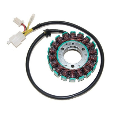 STATORE 18 BOBINE, CONNETTORE 3 FILI, CONNETTORE 2 FILI, 1 FASTON per KTM 400RXC/EXC LC4 (98) - 400 LC4 (00/01) - 450 RALLYE (05) - 620 RALLYE/RXC (98) - 625 SXC/SMC (03/05) - 640 (99/05)