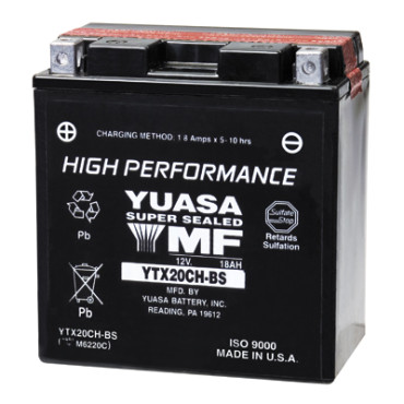 Batteria Yuasa YTX20CH-BS Ah 18 DIMENSIONI 150x87x161