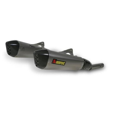 Terminale di scarico Akrapovic SPLIT-ON Esagonale Titanio Omologato SUZUKI BANDIT GSF 650  (2010-2015) - GSX 1250 FA (2010-2016)
