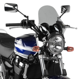 Cupolino universale GIVI per moto Naked, fumé 36,5 x 35 cm (H x L), kit di attacchi universale incluso