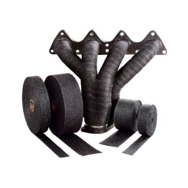 BENDA FASCIA IN FIBRA DI VETRO NERA SCARICHI MARMITTE Altezza 50mm Spessore 2mm Lunghezza 15m