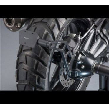 PORTA TARGA RAGOLABILE LIGHTECH KIT CON LUCI CATADIOTTRO PORTAFARO NERO  per BMW R NINET SCRAMBLER (2016-2018)/ URBAN / RACER /PURE