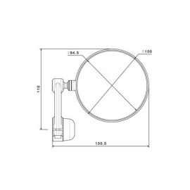 Specchio retrovisore universale Biposizione RIZOMA SPY-ARM - Diametro ø 94,5 mm
