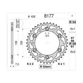 KIT Trasmissione DID - PIGNONE 14 - CORONA 59 - CATENA DID 428 NZ G&B 138 MAGLIE per HUSQVARNA TE 125 4T #428 (2011-2012)