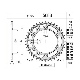 KIT Trasmissione DID - PIGNONE 16 - CORONA 46 - CATENA DID 525 VX G&B 122 MAGLIE per YAMAHA FZ8 S SA FAZER 8 ABS (42P) - FZ8 N NA (39P) (2010-2013)