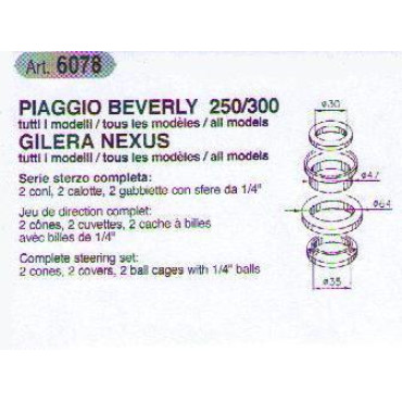 Cuscinetti Sterzo BUZZETTI per PIAGGIO BEVERLY 250 / 300 GILERA NEXUS Cuscinetti Sterzo BUZZETTI per PIAGGIO BEVERLY 250 / 300 GILERA NEXUS