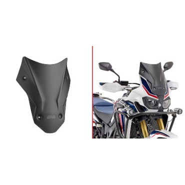 Cupolino basso e sportivo, nero opaco, 40 x 31 cm (H x L) GIVI per HONDA CRF 1000 L AFRICA TWIN (2016)