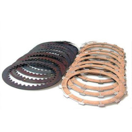 DISCHI FRIZIONE CONDUTTORI RACING SINTERIZZATI + CONDOTTI  NEWFREN PER KAWASAKI KX 500 B1/B2 (1985-1986)