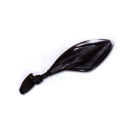 Specchio Retrovisore Universale Sinistro FAR per Moto Carenate con Vetro Bombato Antivibrazione Asta Nera Calotta Carbon Look