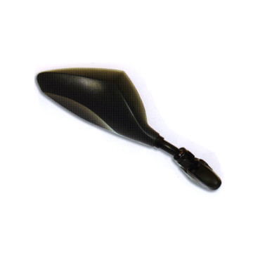 Specchio Retrovisore Universale Destro FAR per Moto Carenate con Vetro Bombato Antivibrazione Asta Nera Calotta Carbon Look