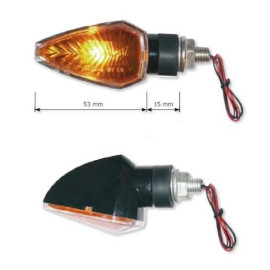 Coppia di Frecce Omologati FAR serie INNOVATIVE STYLE con lampada sostituibile 21 Watt colore nero attacco corto 15mm