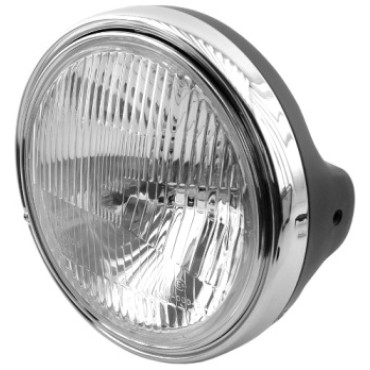 Faro Anteriore Universale NERO  adattabile  DUCATI MOTO GUZZI HONDA SUZUKI YAMAHA