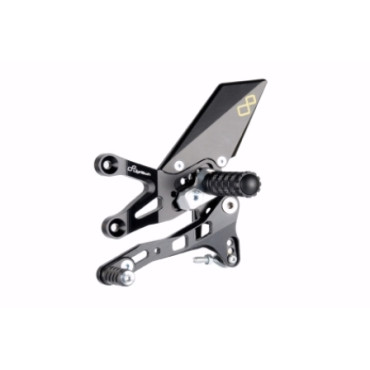 PEDANE REGOLABILI ,CAMBIO DIRITTO, CON POGGIAPIEDE SNODATO APRILIA RSV4 R/FACTORY/APRC ,TUONO V4