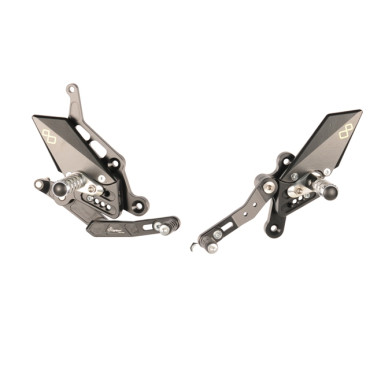 Pedane regolabili LIGHTECH - con poggiapiede fisso per YAMAHA MT-07 - TRACER - (2014-2018)