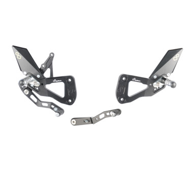 Pedane regolabili con poggiapiedi fisso CAMBIO NORMALE E ROVESCIATO per SUZUKI GSX-R 1000 (2017)