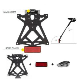 Kit Porta targa LIGHTECH regolabile con catadiottro e luce targa per KTM SUPERDUKE 1290 (2014-2018)