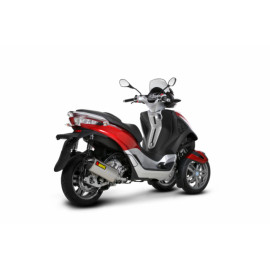 Silenziatore di scarico omologato, fodero in inox fondello in carbonio, Linea Slip on (TITANIO) per PIAGGIO MP3 YOURBAN 300/300 LT (11/13>)