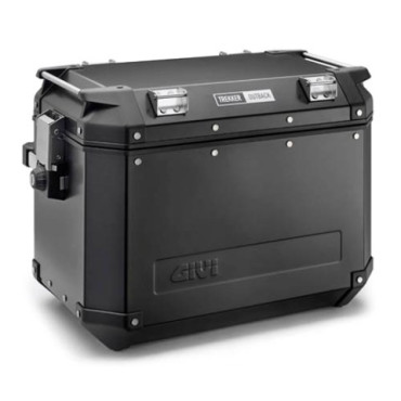 Valigia laterale Trekker Outback Black Line, in alluminio verniciato nero, 48 lt.
