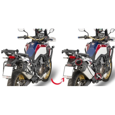 Portavaligie laterale a rimozione rapida specifico per valigie MONOKEY® GIVI per HONDA CRF 1000 L AFRICA TWIN (2016)