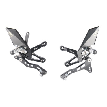 Pedane regolabili LIGHTECH con poggiapiede fisso per KAWASAKI ZX 10R (2016>)
