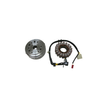 Volano con statore  per honda SH 300 Denso18 poli trifase c/pick-up a 2 cavi 