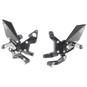 Pedane regolabili - cambio rovesciato - LIGHTECH - con poggiapiede snodato per DUCATI PANIGALE 1299 / 899 /959 / 1199 (2012-2016) -  PANIGALE V2 955 (2020-2024)