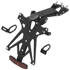 KIT PORTA TARGA REGOLABILE CON CATADIOTTRO E LUCE TARGA LIGHTECH per KAWASAKI Z 125 (2019) - NINJA 125 (2019) -ZX-4RR (2024)