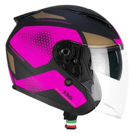 CASCO CGM OPEN FACE DNA GALAXY 136G Nero Arancione Fluo Opaco
