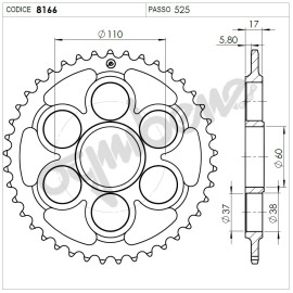 KIT DI TRASMISSIONE ORIGINALE DID - PIGNONE 16 - CORONA 41 - CATENA DID 525 ZVMX G&G 114 MAGLIE  per DUCATI 1100 PANIGALE V4 / S (2018-2022)