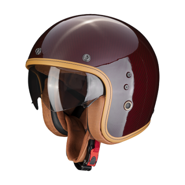 CASCO JET SCORPION BELFAST EVO CARBON SOLID RED