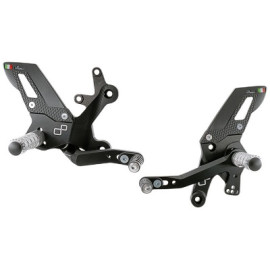 Pedane Regolabili Con Poggia Piedi Fissi LIGHTECH per KAWASAKI NINJA 400 (2018-2023)