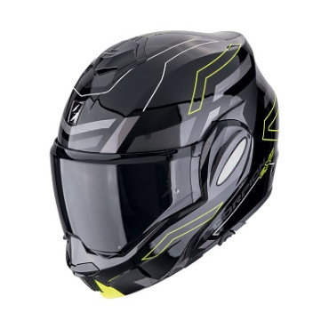CASCO MODULARE Scorpion Exo-Tech Evo Conquer BLACK NEON YELLOW