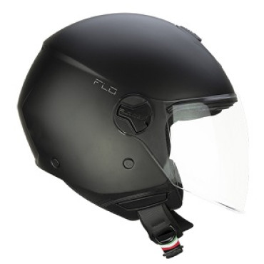 CASCO CGM OPEN FACE FLO MONO 167A  Nero opaco con visiera lunga