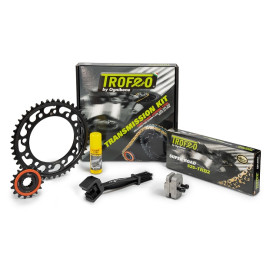 KIT TRASMISSIONE TROFEO PIGNONE 12 CORONA 44 CATENA TROFEO 415 H S&B 122 MAGLIE  PER APRILIA ETX 50 TUAREG (87/88) - WIND 50 (88/89) - RX 50 / ETX 50 TUAREG RALLY (90/91)