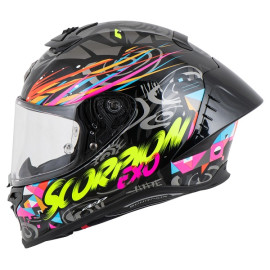 Casco Scorpion Exo R1 Evo II Air Savage BLACK-BLU-PINK