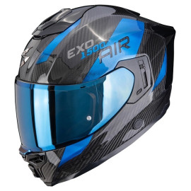 CASCO INTEGRALE IN CARBONIO SCORPION EXO-1500 Carbon Air PLATTED BLACK - BLUE 