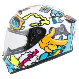 Casco Integrale SCORPION EXO-JNR AIR WHITE - BLUE 