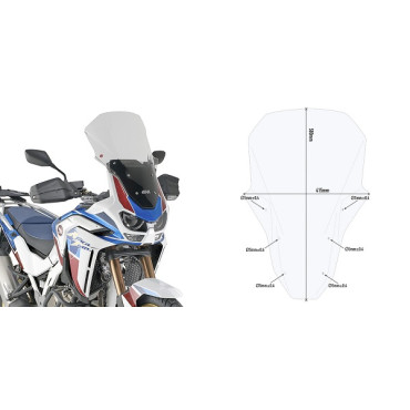 Cupolino specifico trasparente GIVI per HONDA AFRICA TWIN 1100 ADVENTURE (2024-2025)