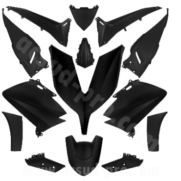 KIT CARENE YAMAHA T-MAX 530 (2015- 2016) NERO OPACO, CARENA VERSIONE TIPO ORIGINALE ( 14 PEZZI)