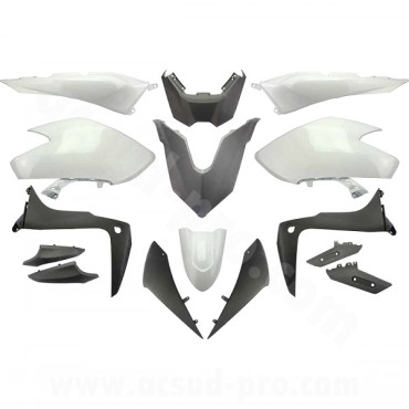 KIT CARENA YAMAHA T-MAX 530 (2017-2019) SX / DX WHITE COMPETITION - VERSIONE TIPO ORIGINALE 15 PEZZI -