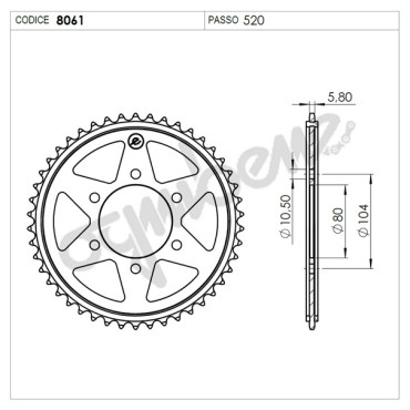 CORONA ACCIAIO DA 43 DENTI PASSO ORIGINALE 520 per KAWASAKI ZX-6R 636 (2019-2025)