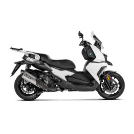 Terminale di scarico Silenziatore OMOLOGATO SLIP ON (TITANIO) fondello in carbonio per BMW C 400 X (2019-2020>) C 400 GT (2019-2020>)